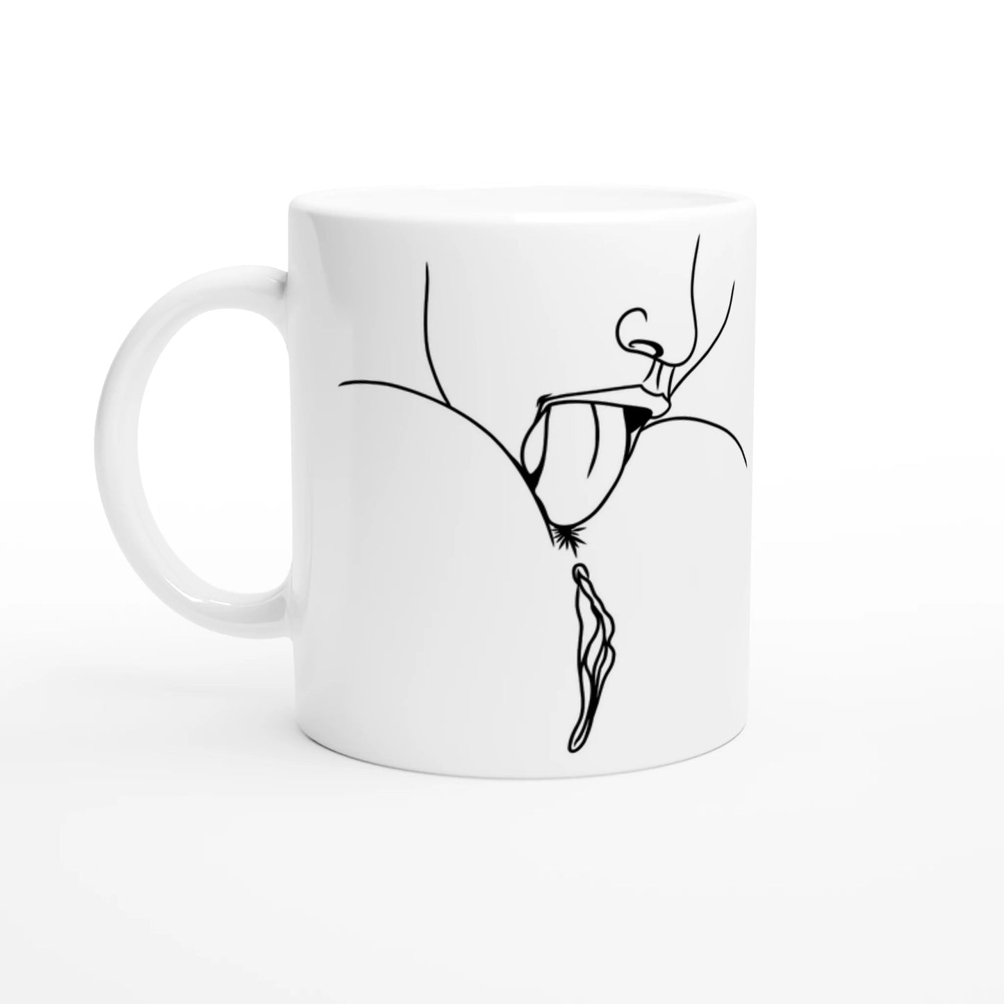 Lick Me – Playful Provocative Graphic Design White 11oz Ceramic Mug - Urban Muse & Sultry Hues