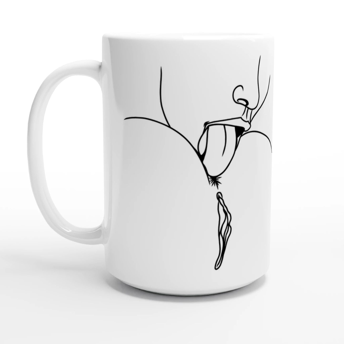 Lick Me – Playful Provocative Graphic Design White 15oz Ceramic Mug - Urban Muse & Sultry Hues