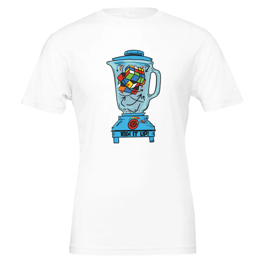 Mix It Up! Rubik's Cube Blender Tee | Bella Canvas 3001 | Vibrant Puzzle Art for Creators & Problem Solvers - Urban Muse & Sultry Hues