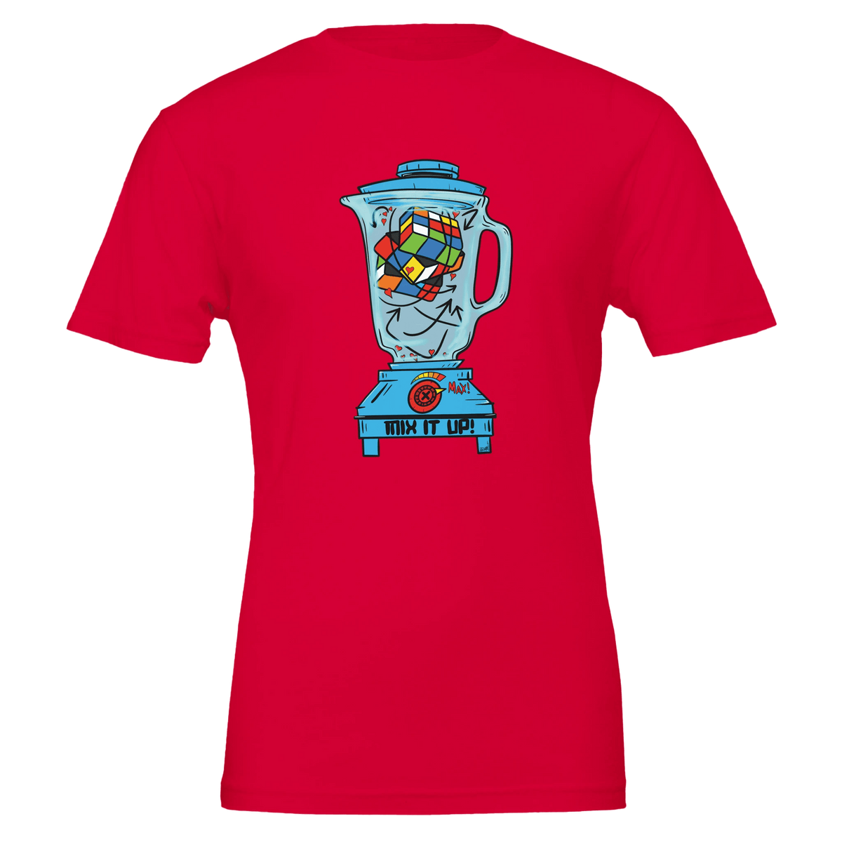 Mix It Up! Rubik's Cube Blender Tee | Bella Canvas 3001 | Vibrant Puzzle Art for Creators & Problem Solvers - Urban Muse & Sultry Hues