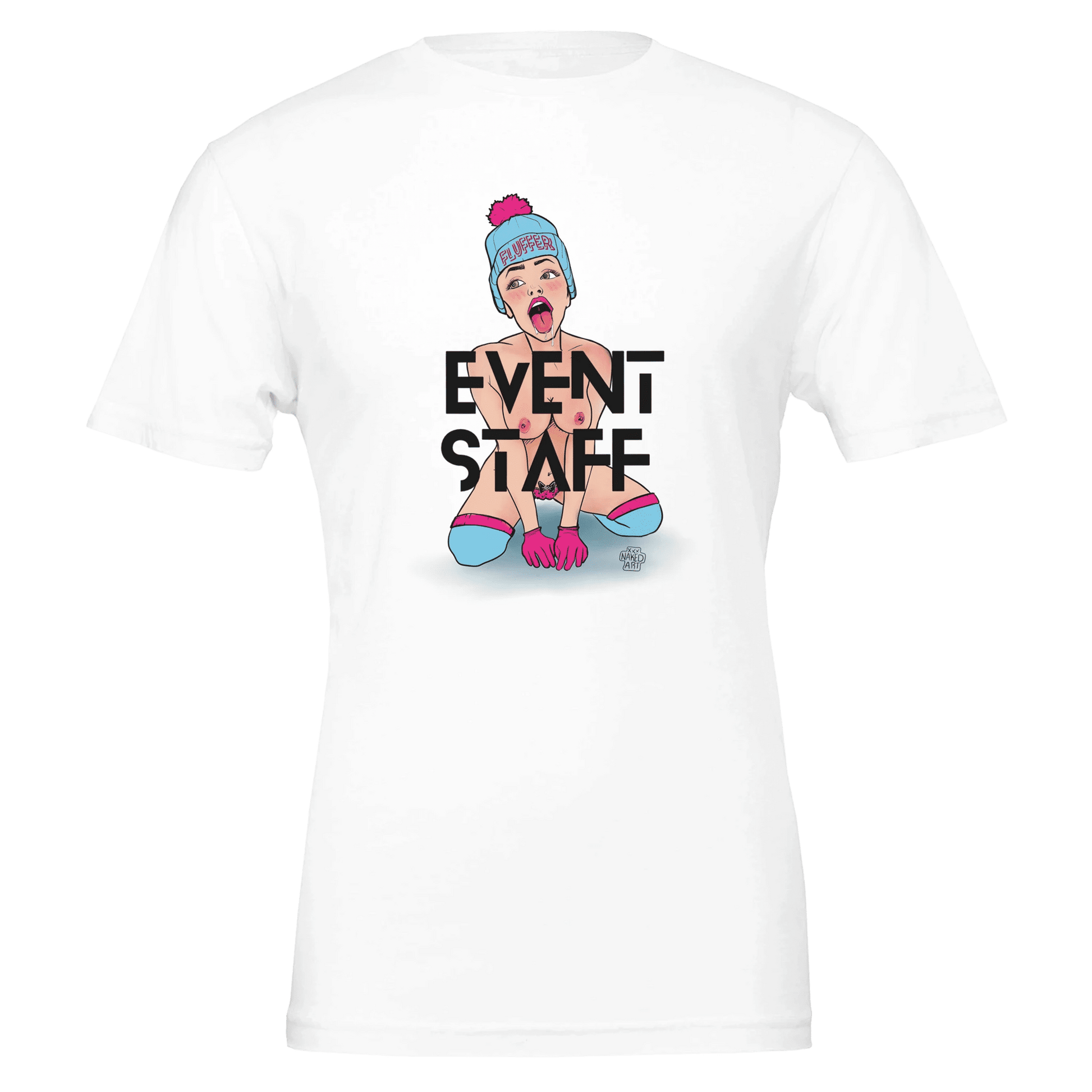 Neon “Fluffer” Pinup Graphic Tee | Bella + Canvas 3001 in 5 Bold Colors - Urban Muse & Sultry Hues