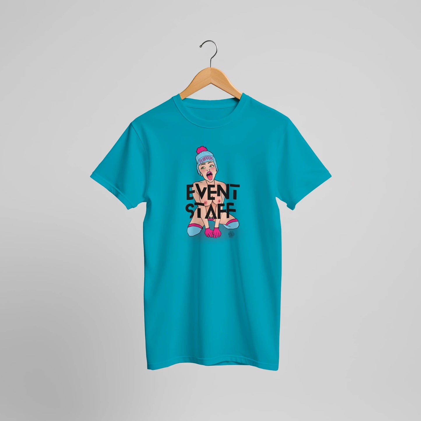 Neon “Fluffer” Pinup Graphic Tee | Bella + Canvas 3001 in 5 Bold Colors - Urban Muse & Sultry Hues
