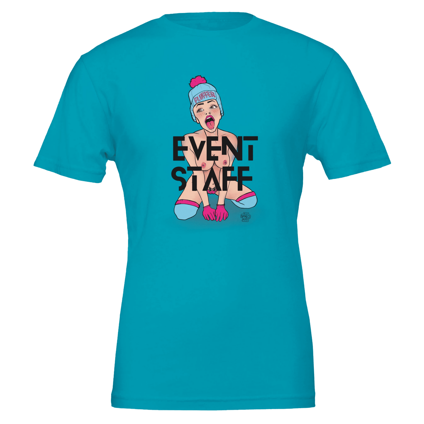 Neon “Fluffer” Pinup Graphic Tee | Bella + Canvas 3001 in 5 Bold Colors - Urban Muse & Sultry Hues