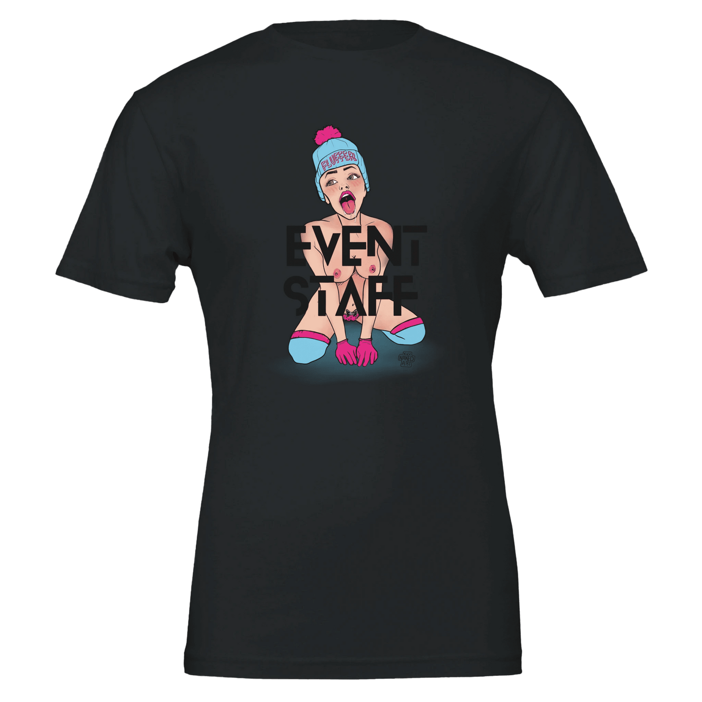 Neon “Fluffer” Pinup Graphic Tee | Bella + Canvas 3001 in 5 Bold Colors - Urban Muse & Sultry Hues