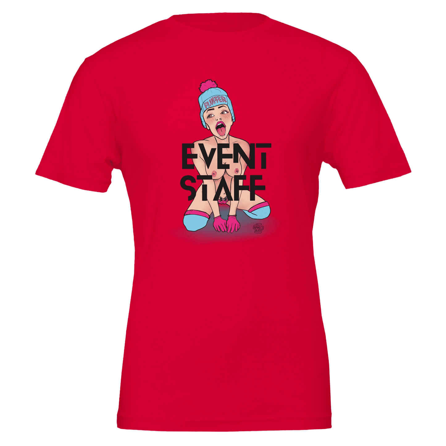 Neon “Fluffer” Pinup Graphic Tee | Bella + Canvas 3001 in 5 Bold Colors - Urban Muse & Sultry Hues