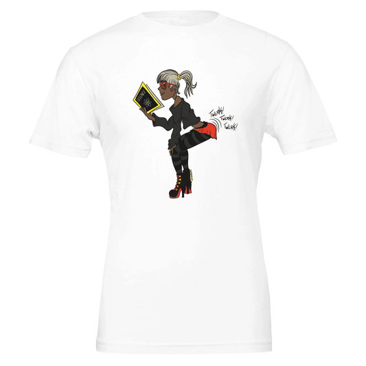 Nerdy Girl Science Twerk Illustration T-Shirt - Cute Animated Design - Urban Muse & Sultry Hues