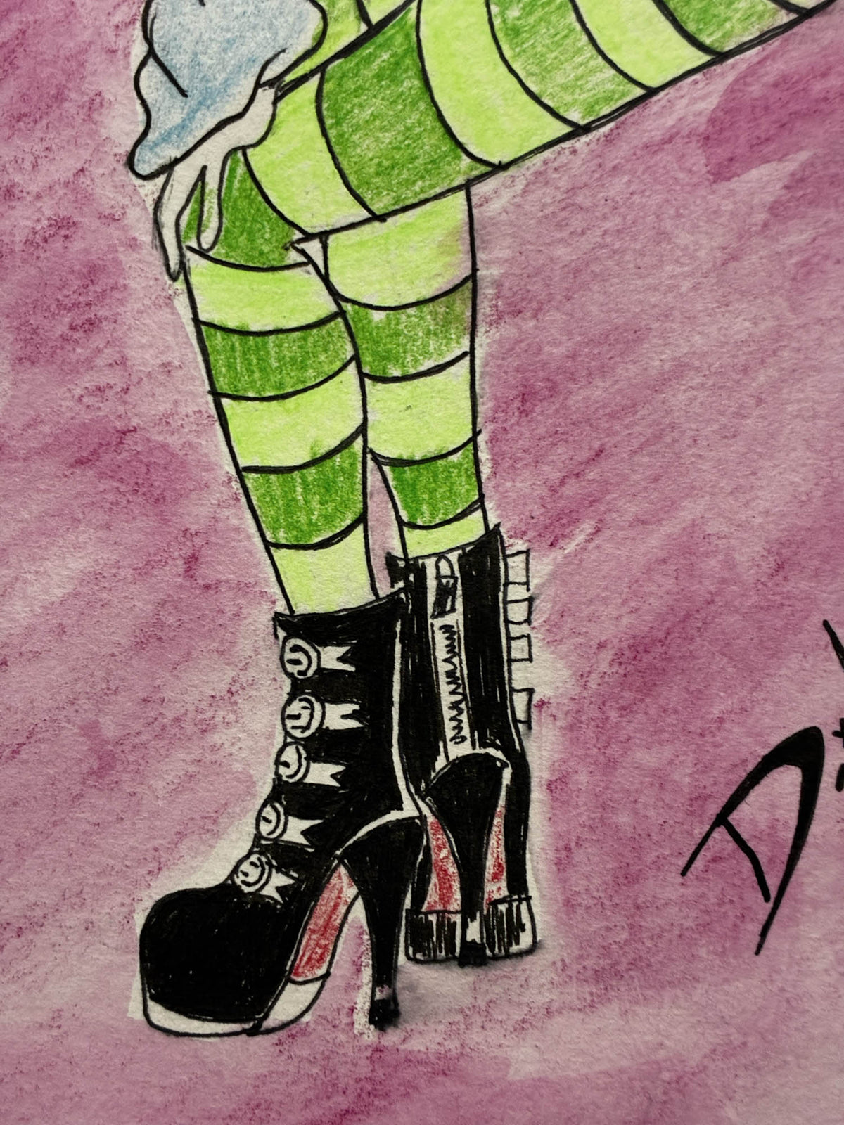 Nerdy Twerking Cutie – Playful Mixed Media Watercolor – 8.5x11” - Urban Muse & Sultry Hues