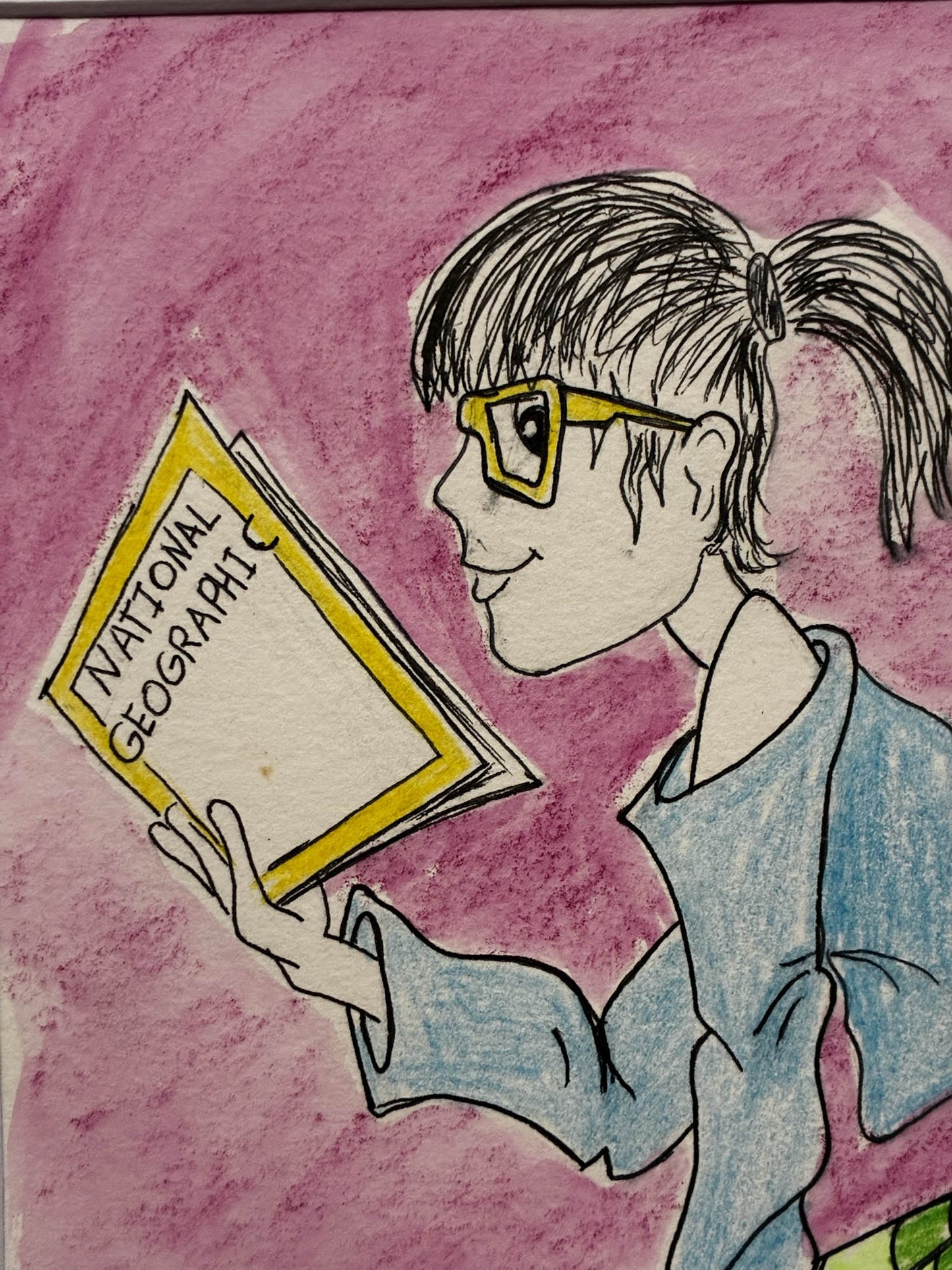 Nerdy Twerking Cutie – Playful Mixed Media Watercolor – 8.5x11” - Urban Muse & Sultry Hues