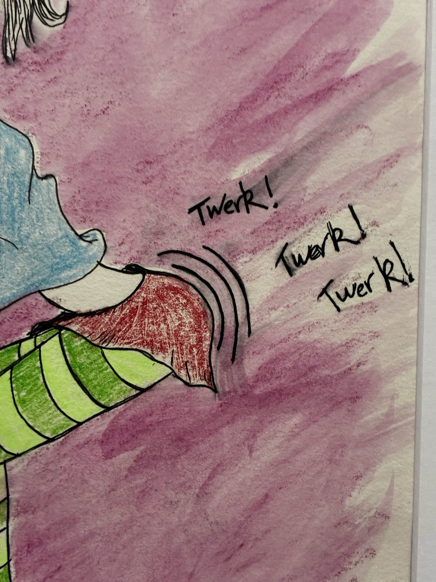 Nerdy Twerking Cutie – Playful Mixed Media Watercolor – 8.5x11” - Urban Muse & Sultry Hues
