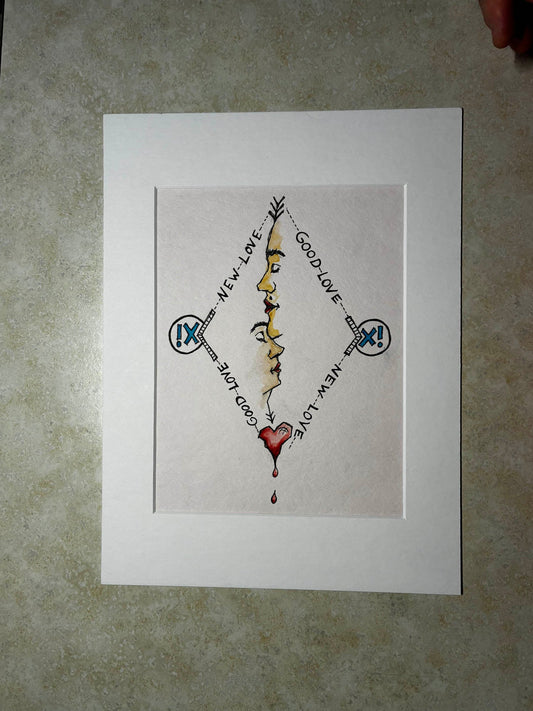 New Love Good Love – Romantic Kissing Couple Watercolor – 6.5x8.5” - Urban Muse & Sultry Hues
