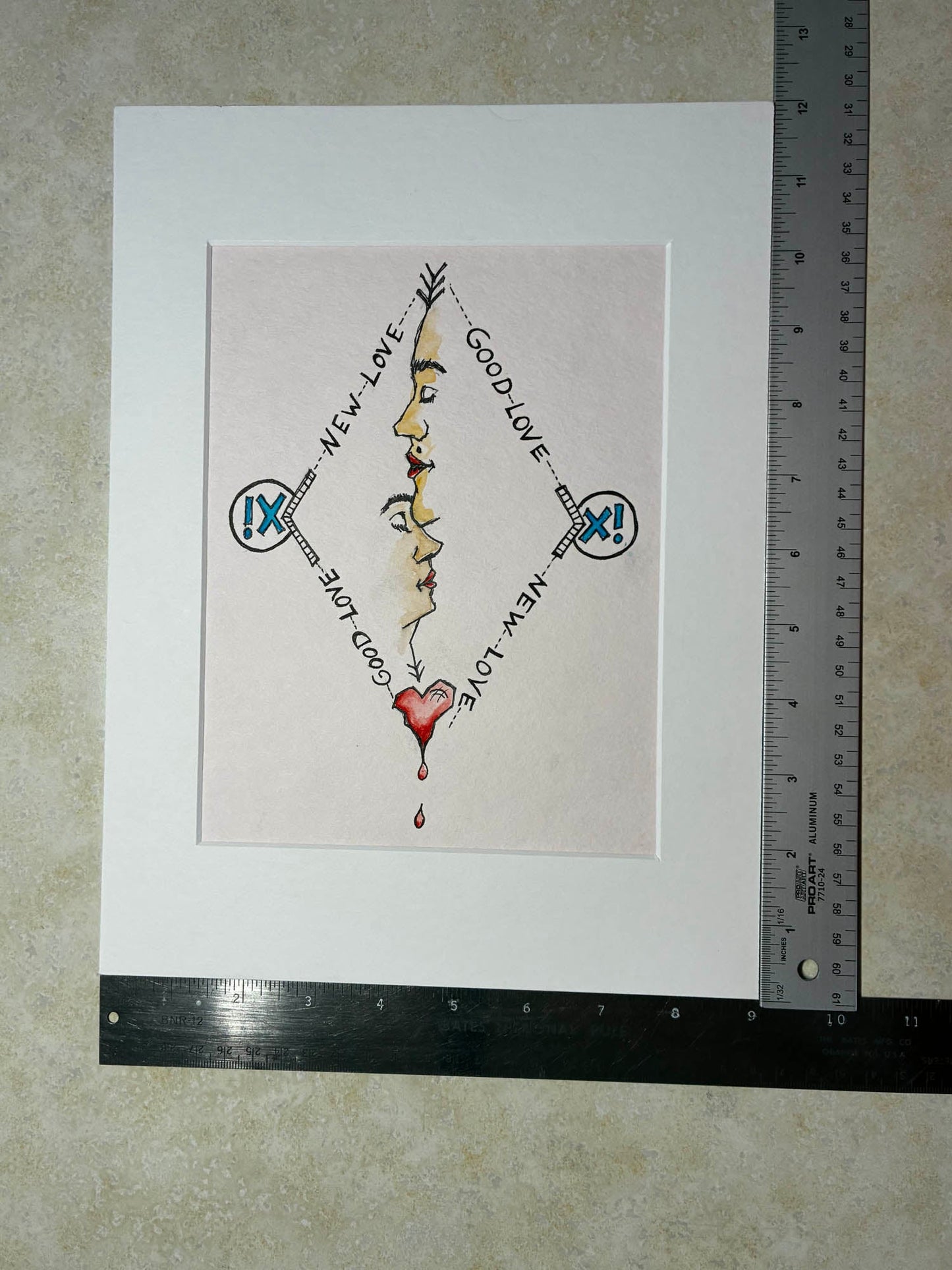 New Love Good Love – Romantic Kissing Couple Watercolor – 6.5x8.5” - Urban Muse & Sultry Hues