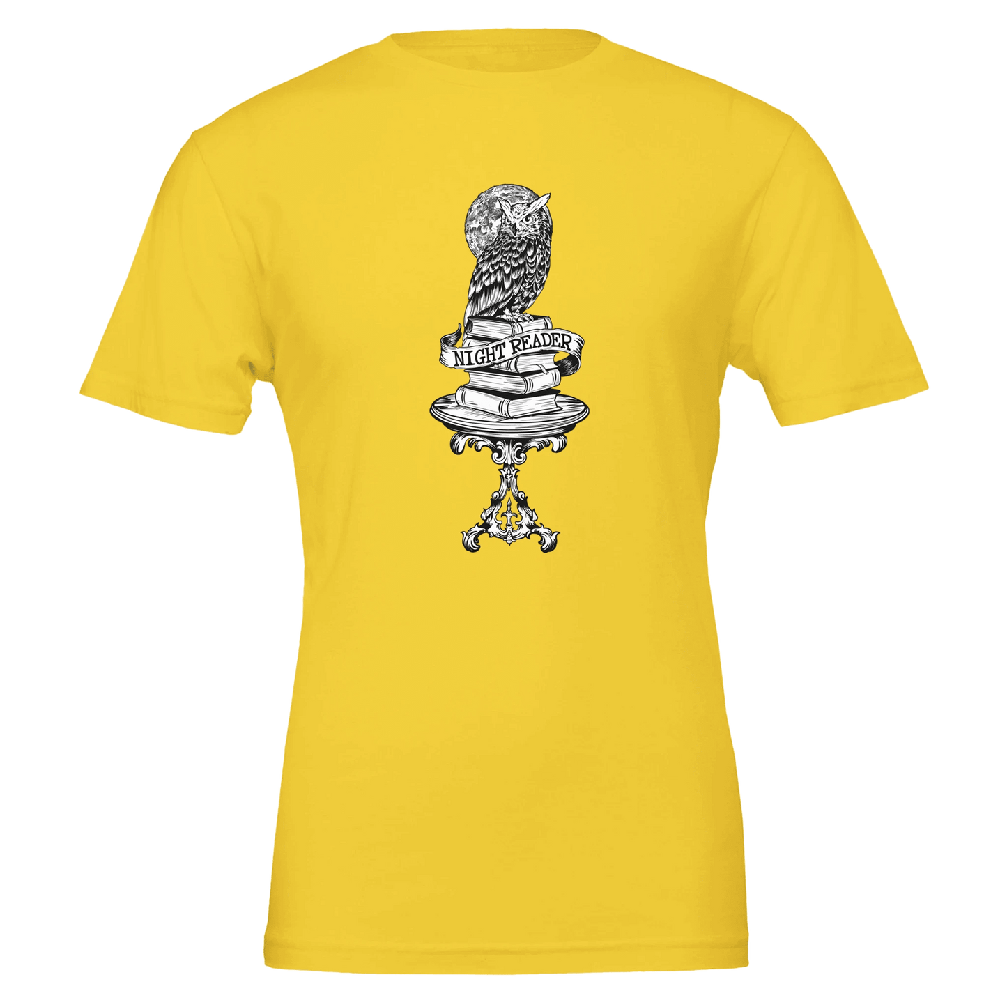 Night Reader Owl Black & White Outline – Unisex Bella+Canvas 3001 - Urban Muse & Sultry Hues