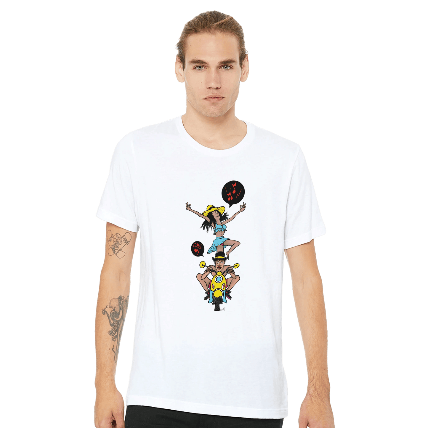 OMG I'm Going 28 Maaaan Scooter Tee – Unisex Bella+Canvas 3001 - Urban Muse & Sultry Hues