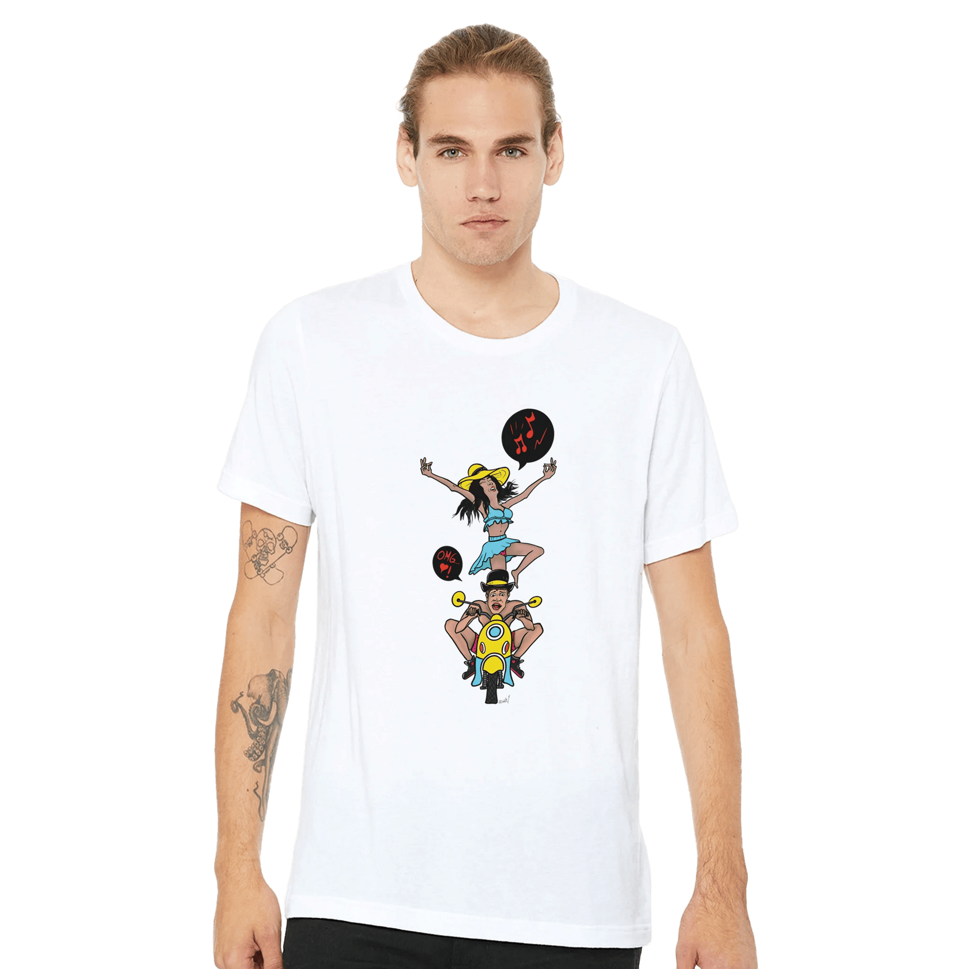 OMG I'm Going 28 Maaaan Scooter Tee – Unisex Bella+Canvas 3001 - Urban Muse & Sultry Hues