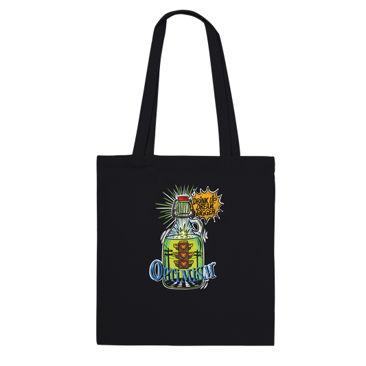 Optimism Energy - Drink Up, Dream Bigger Pop Art Bottle Totes - Urban Muse & Sultry Hues