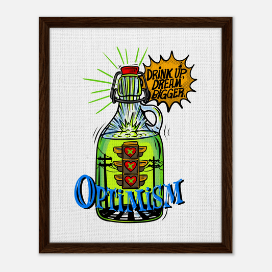 Optimism Energy - Drink Up, Dream Bigger Pop Art Bottle Wall Art - Urban Muse & Sultry Hues
