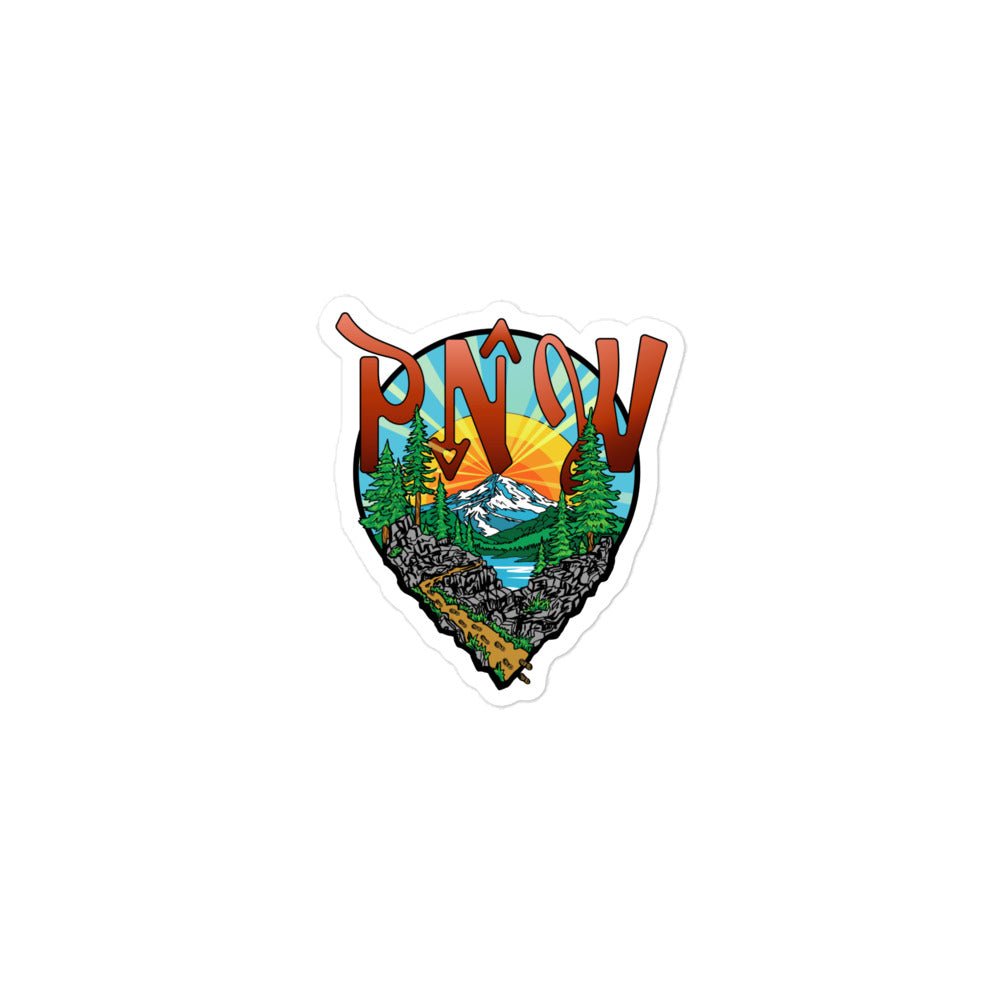 Pacific Northwest PNW Hiking Map Icon | Outdoor Adventure Sticker - Urban Muse & Sultry Hues