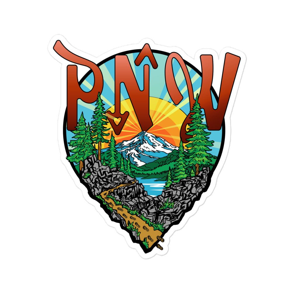 Pacific Northwest PNW Hiking Map Icon | Outdoor Adventure Sticker - Urban Muse & Sultry Hues