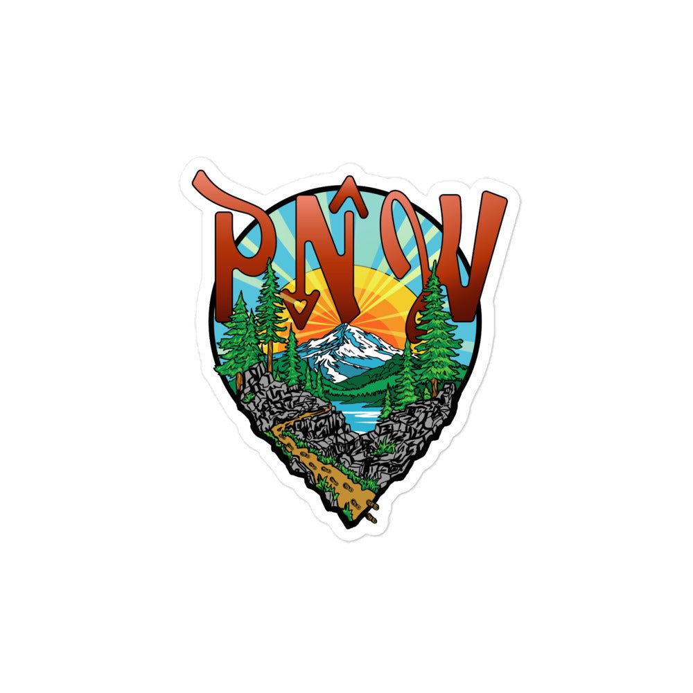 Pacific Northwest PNW Hiking Map Icon | Outdoor Adventure Sticker - Urban Muse & Sultry Hues