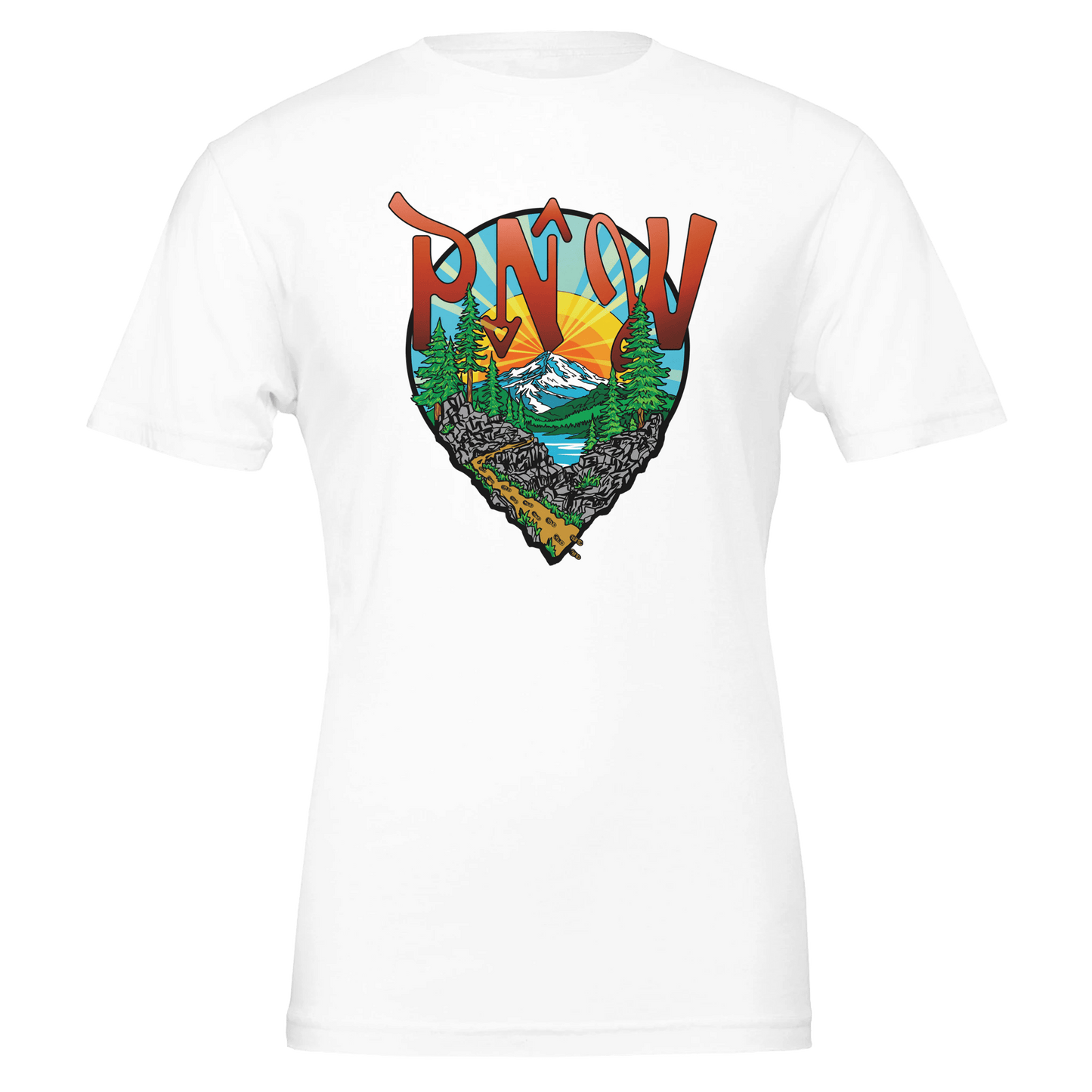 Pacific Northwest PNW Hiking Map Icon T-Shirt | Outdoor Adventure Apparel - Urban Muse & Sultry Hues