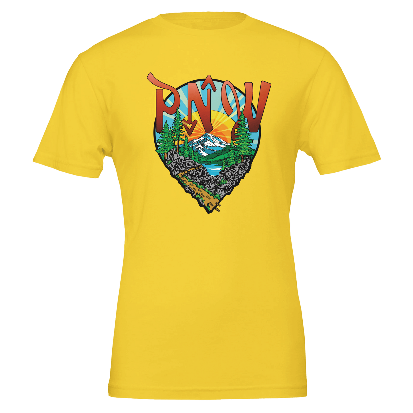 Pacific Northwest PNW Hiking Map Icon T-Shirt | Outdoor Adventure Apparel - Urban Muse & Sultry Hues