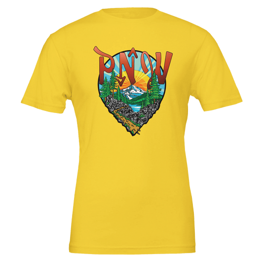 Pacific Northwest PNW Hiking Map Icon T-Shirt | Outdoor Adventure Apparel - Urban Muse & Sultry Hues