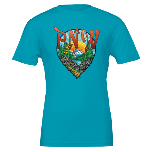 Pacific Northwest PNW Hiking Map Icon T-Shirt | Outdoor Adventure Apparel - Urban Muse & Sultry Hues