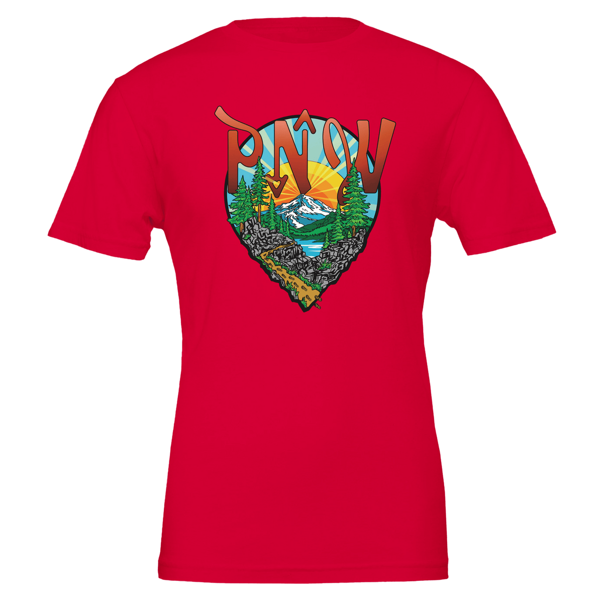 Pacific Northwest PNW Hiking Map Icon T-Shirt | Outdoor Adventure Apparel - Urban Muse & Sultry Hues