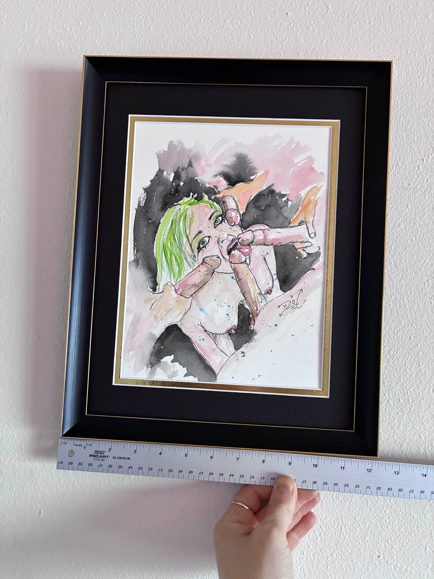 Party of Five Watercolor Painting – Erotic Gangbang Scene 8.5x11” - Urban Muse & Sultry Hues