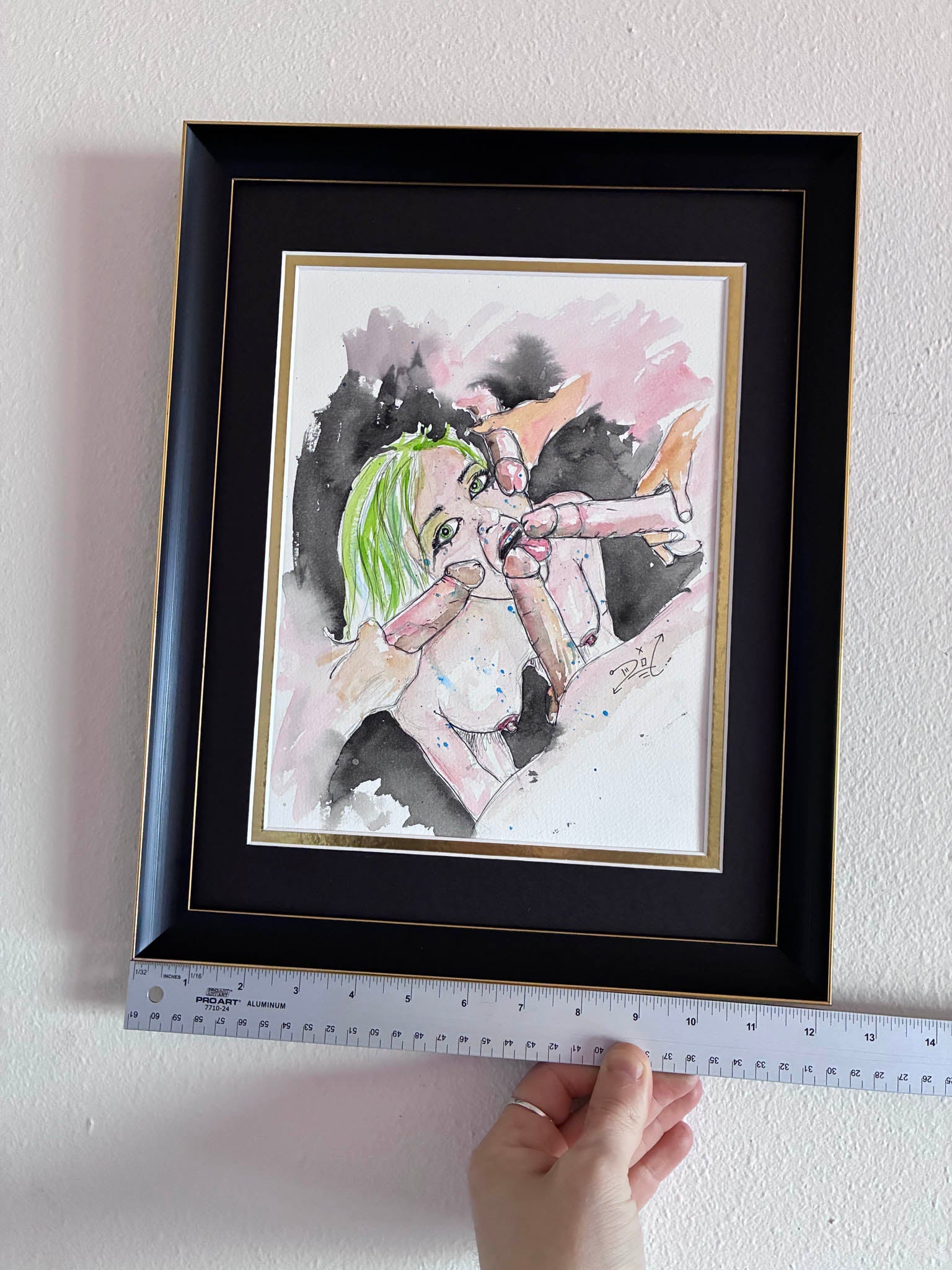 Party of Five Watercolor Painting – Erotic Gangbang Scene 8.5x11” - Urban Muse & Sultry Hues