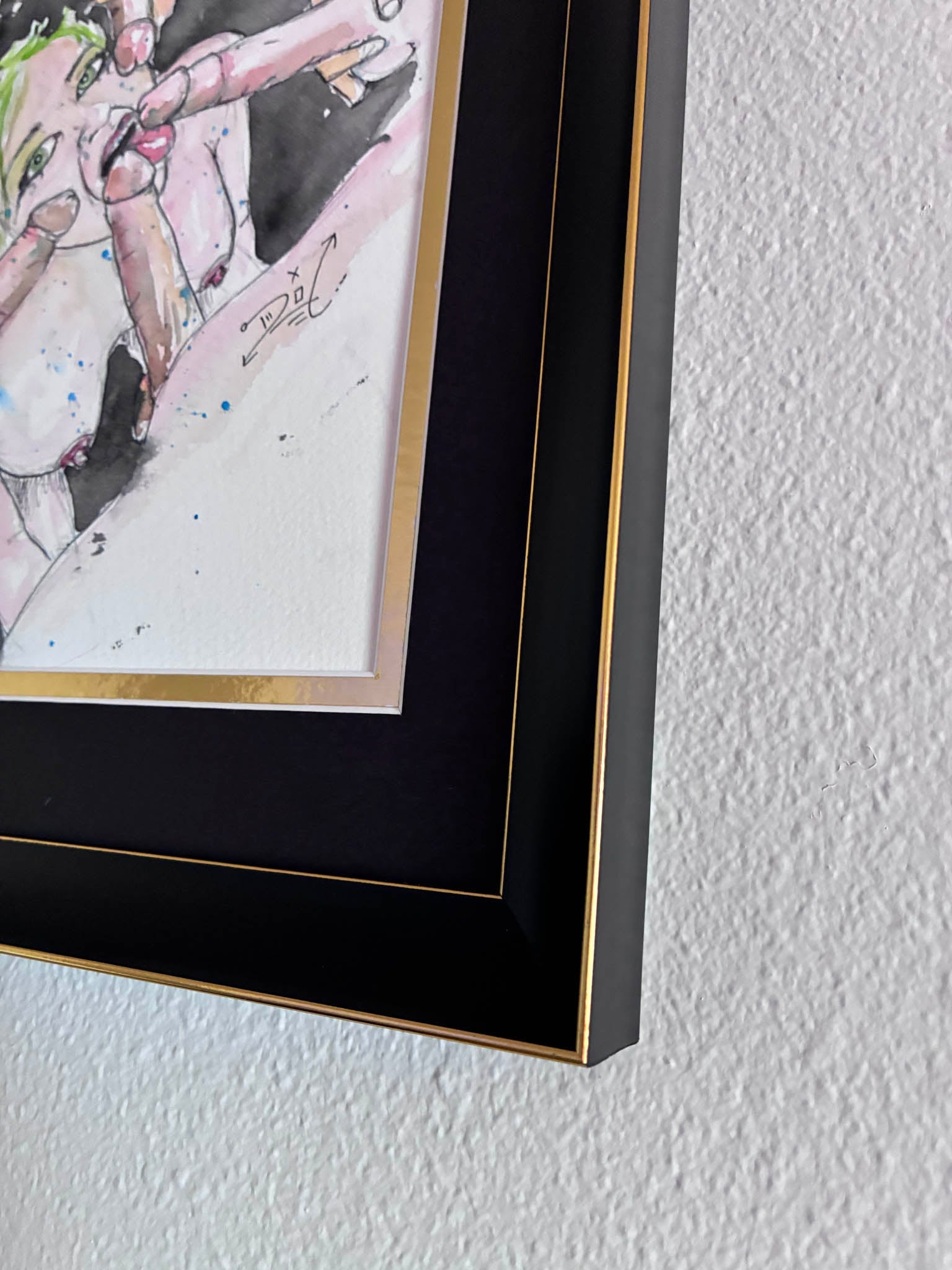 Party of Five Watercolor Painting – Erotic Gangbang Scene 8.5x11” - Urban Muse & Sultry Hues