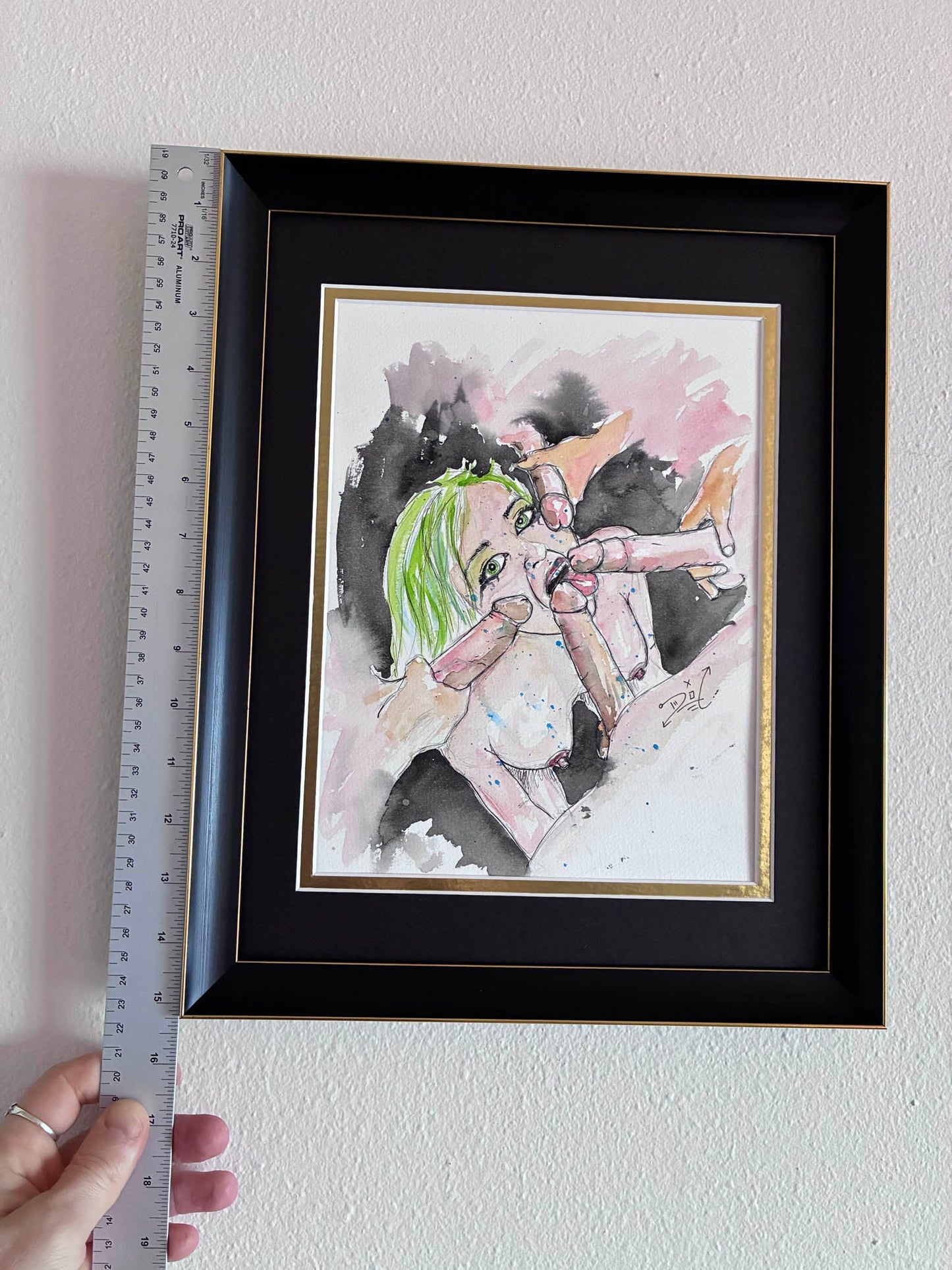Party of Five Watercolor Painting – Erotic Gangbang Scene 8.5x11” - Urban Muse & Sultry Hues