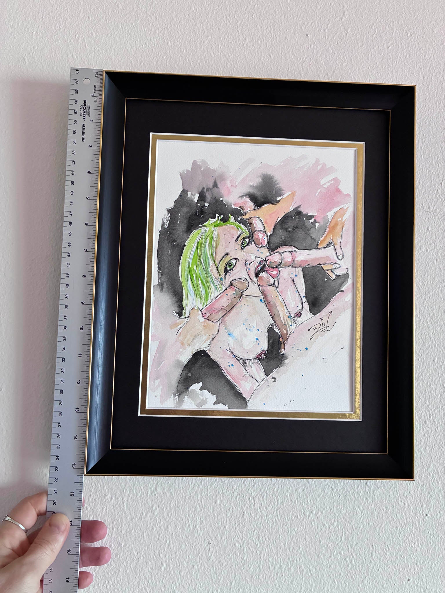 Party of Five Watercolor Painting – Erotic Gangbang Scene 8.5x11” - Urban Muse & Sultry Hues