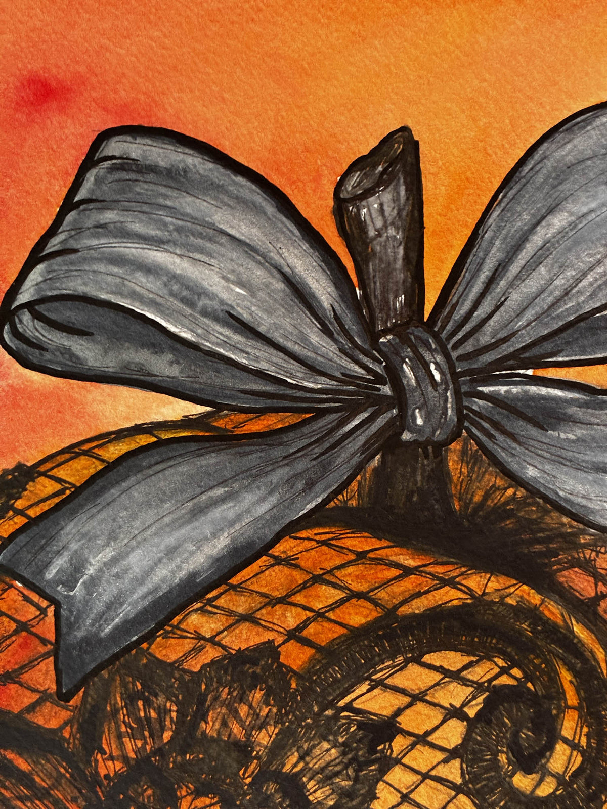 Peachy Lace Peach Watercolor & Ink Painting – 11x14 - Urban Muse & Sultry Hues