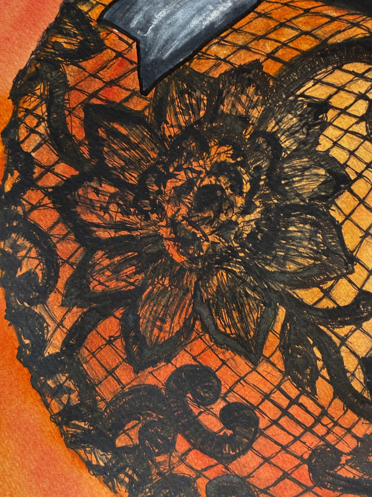 Peachy Lace Peach Watercolor & Ink Painting – 11x14 - Urban Muse & Sultry Hues