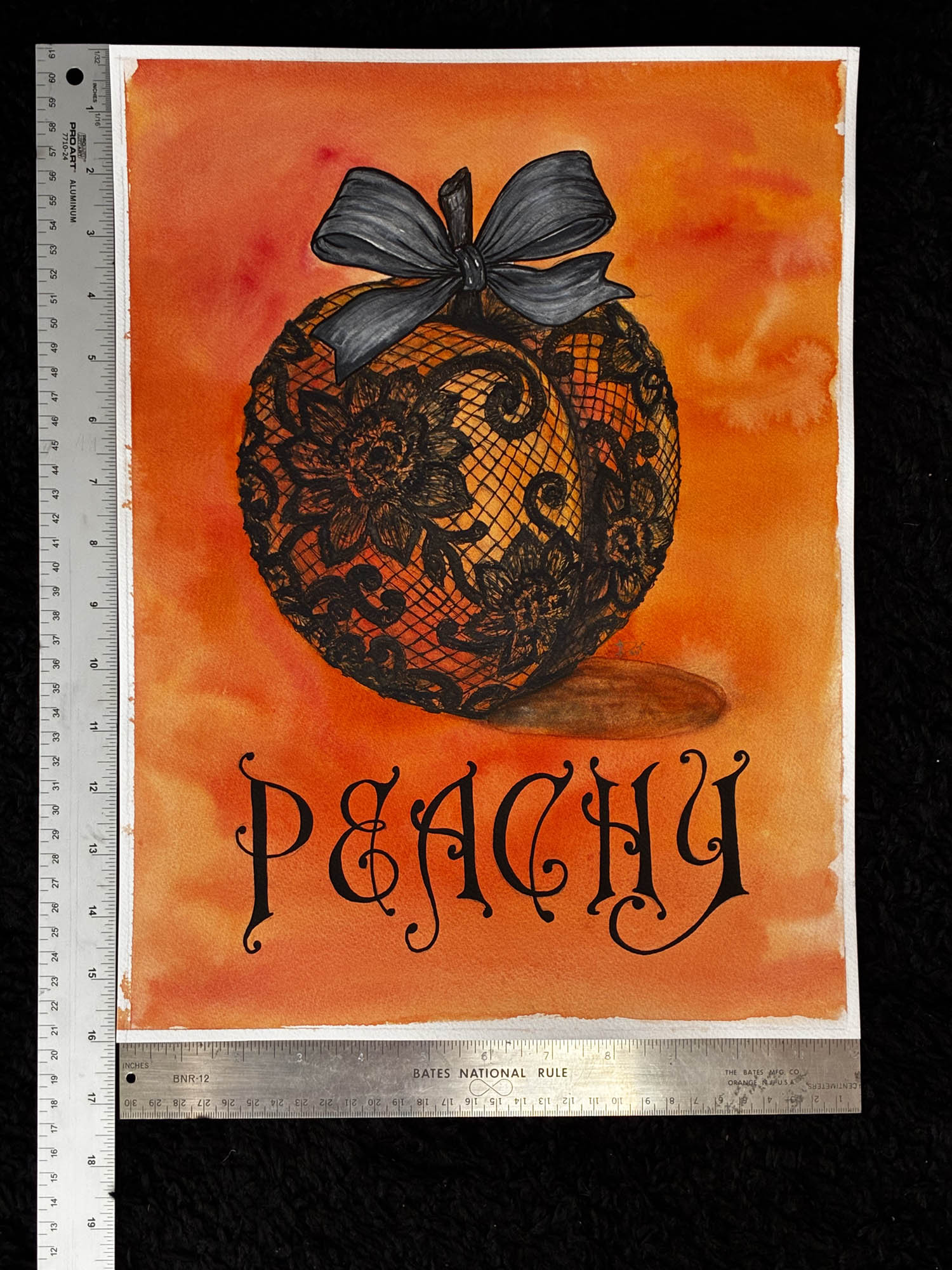 Peachy Lace Peach Watercolor & Ink Painting – 11x14 - Urban Muse & Sultry Hues
