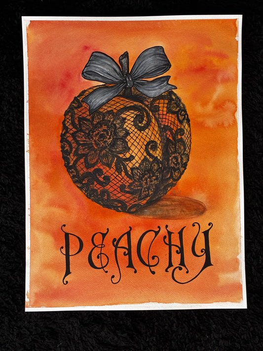 Peachy Lace Peach Watercolor & Ink Painting – 11x14 - Urban Muse & Sultry Hues