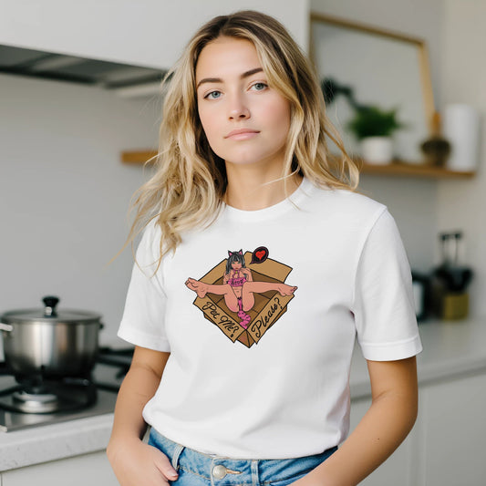 Pet Me Please? Kawaii Cat Girl Tee – Bella + Canvas 3001 - Urban Muse & Sultry Hues