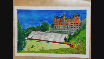 Stadium High in Watercolor