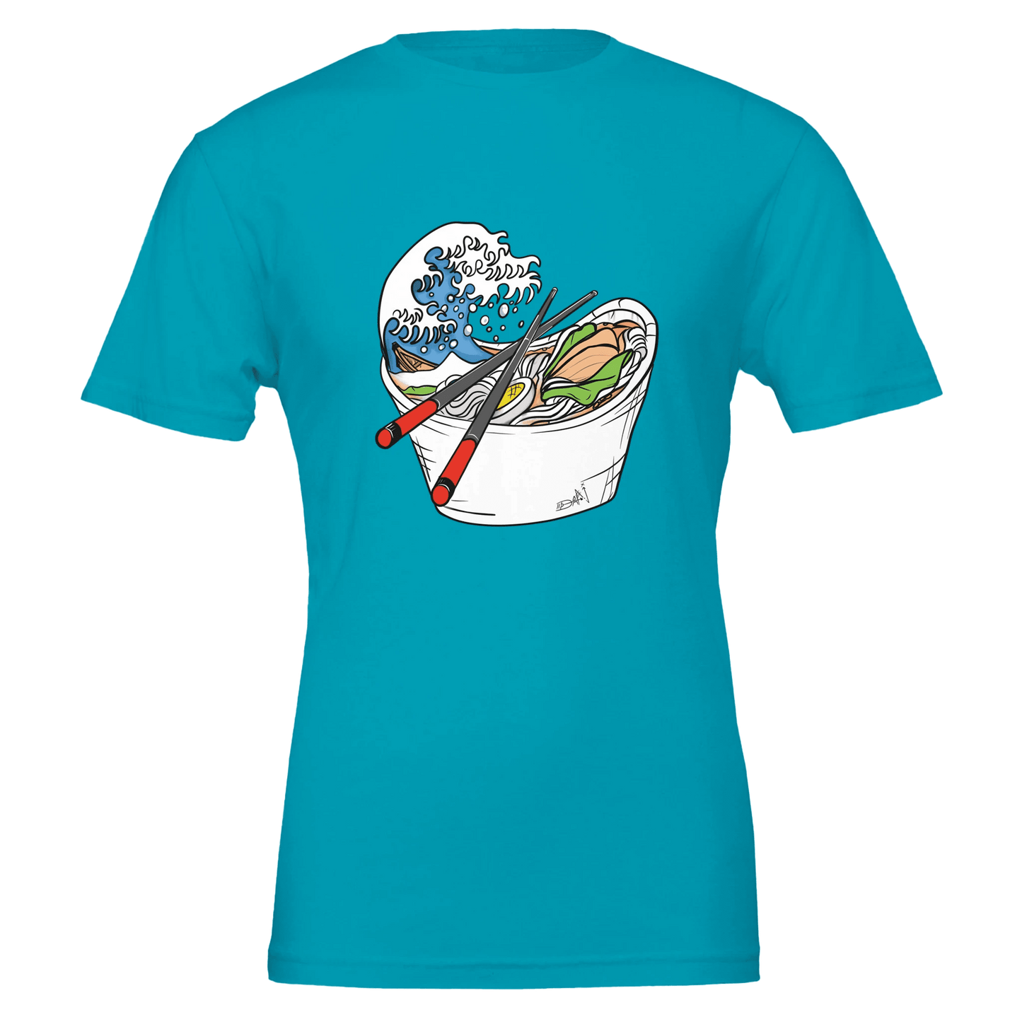 Ramen Wave Takeout Tee – Great Wave & Chopsticks – Unisex Bella+Canvas 3001 - Urban Muse & Sultry Hues