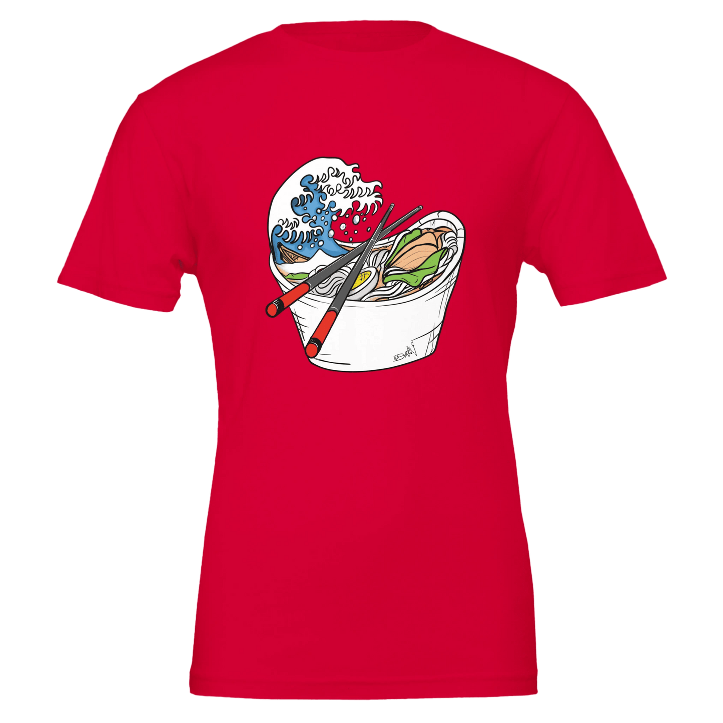 Ramen Wave Takeout Tee – Great Wave & Chopsticks – Unisex Bella+Canvas 3001 - Urban Muse & Sultry Hues