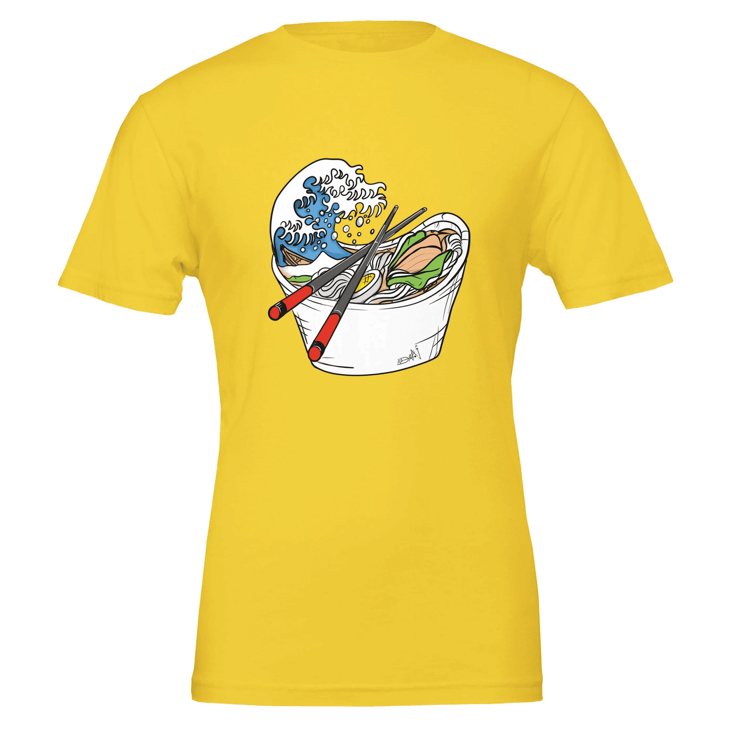 Ramen Wave Takeout Tee – Great Wave & Chopsticks – Unisex Bella+Canvas 3001 - Urban Muse & Sultry Hues