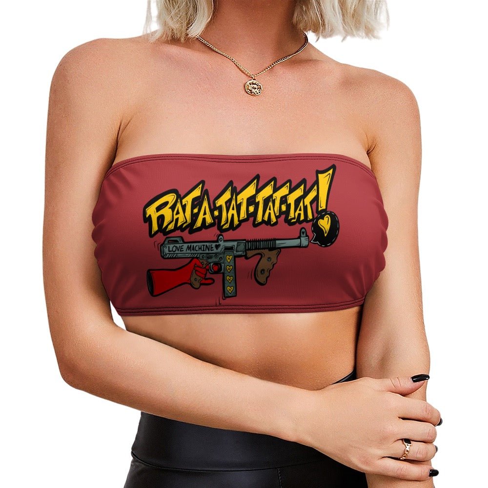 Rat - A - Tat - Tat Love Machine Chest Wrap | Heart - Shooting Bandeau Top - Urban Muse & Sultry Hues