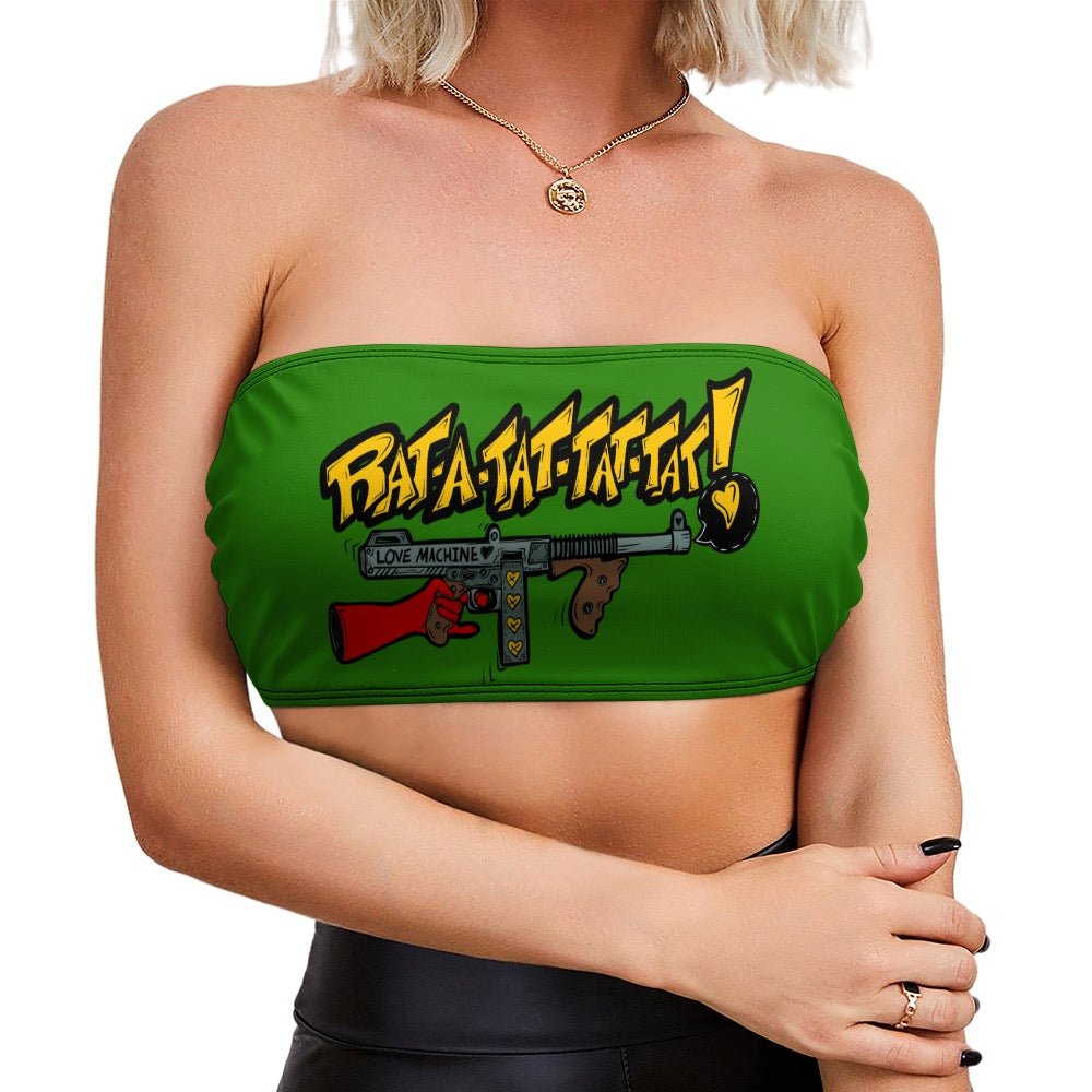 Rat - A - Tat - Tat Love Machine Chest Wrap | Heart - Shooting Bandeau Top - Urban Muse & Sultry Hues