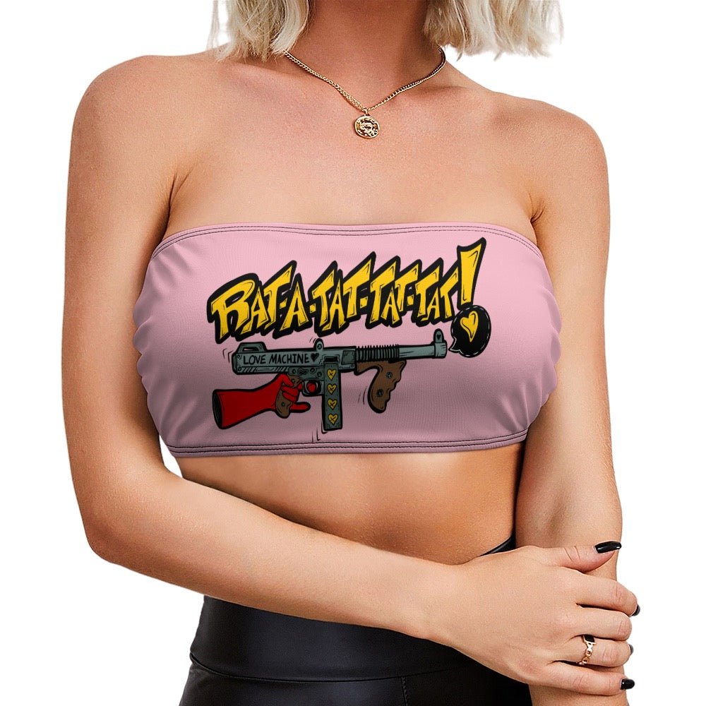 Rat - A - Tat - Tat Love Machine Chest Wrap | Heart - Shooting Bandeau Top - Urban Muse & Sultry Hues