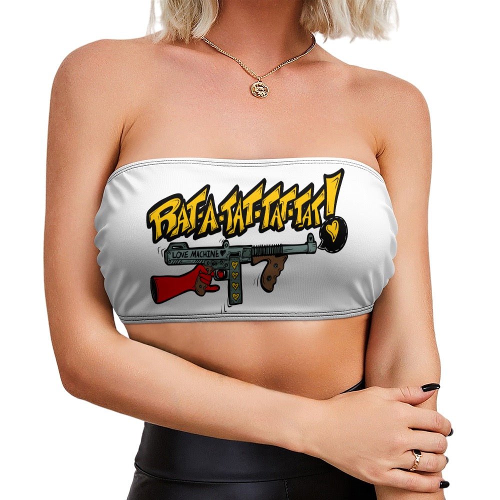 Rat - A - Tat - Tat Love Machine Chest Wrap | Heart - Shooting Bandeau Top - Urban Muse & Sultry Hues
