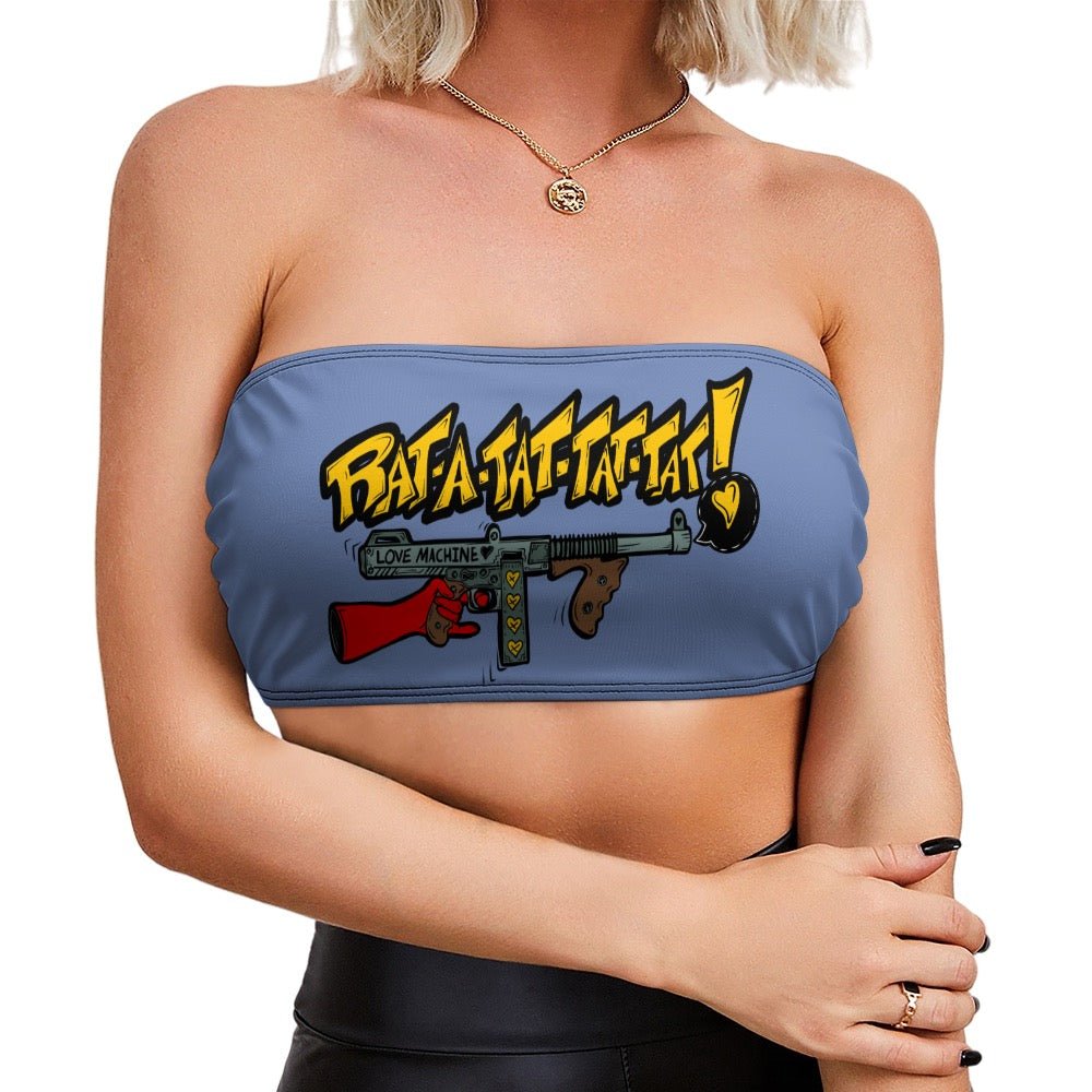 Rat - A - Tat - Tat Love Machine Chest Wrap | Heart - Shooting Bandeau Top - Urban Muse & Sultry Hues