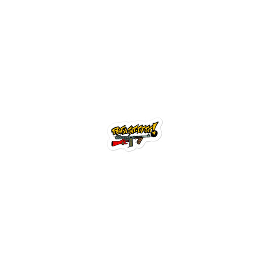 Rat - a - Tat - Tat Pop Art Love Machine Tommy Gun Die - cut stickers - Urban Muse & Sultry Hues