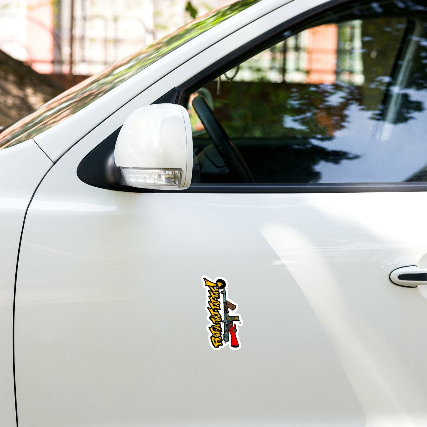 Rat - A - Tat - Tat Pop Art Love Machine Tommy Gun Kiss - cut vinyl decals - Urban Muse & Sultry Hues