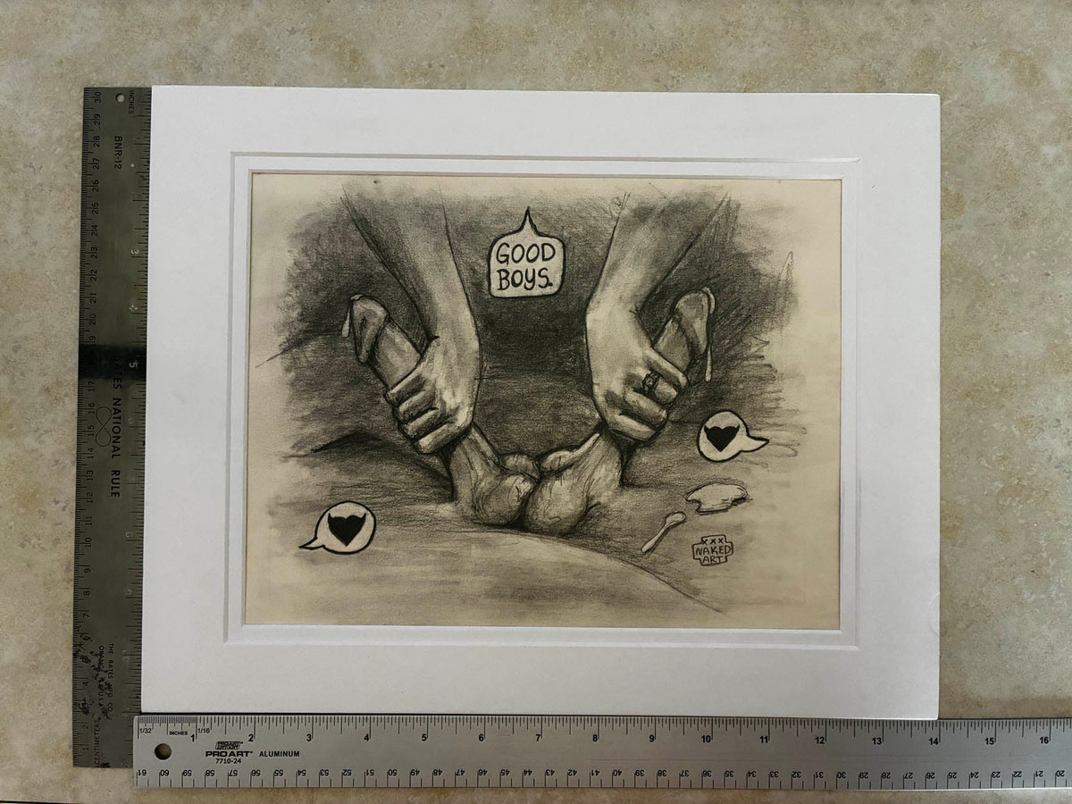 Sensual Male Duo Pencil Drawing 8.5x11” - Urban Muse & Sultry Hues